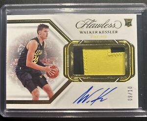 New ListingWALKER KESSLER 2022-23 PANINI FLAWLESS ROOKIE PATCH AUTO 9/10 GOLD RPA RC