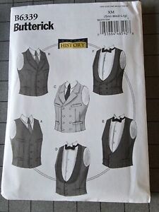 Butterick 6339 Making History Men's Vest patterns sizes S M L - UNCUT