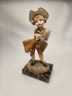Vintage Depose Italy #761 Colonial Boy Carrying Lamb Marble Base Figurine As Is