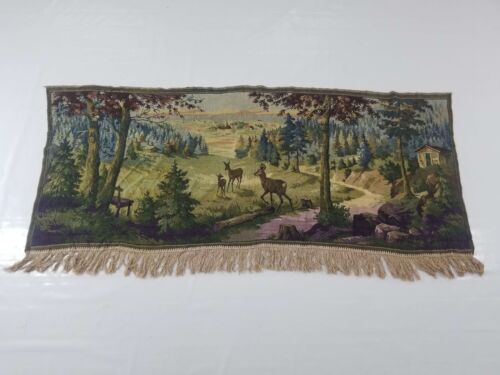 Vintage French Forest Scene Wall Hanging Tapestry 166x68cm