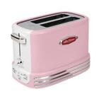 Nostalgia Toaster Retro Pink 2-Slice Bagel Cord Storage Slide-Out Crumb Tray