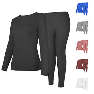 Womens Winter Ultra-Soft Fleece Lined Thermal Top & Bottom Underwear Set