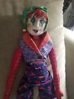 Handmade Fabric Art Doll 17 inch, Collectable, OOAK signed. Jester, whimsical