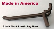 (10 PACK) 2 Inch Black Plastic Peg Hooks for 1/8
