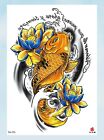 lower back tattoos lotus flower koi carp fish large 8.25