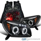 Fits 03-05 4Runner Matte Black LED Halo Projector Headlights+Smoke Tail Lamps (For: 2005 Toyota 4Runner)
