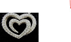 ZALES 14K White Gold Shared Heart 1/2 CT Diamond Pendant