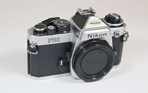 Nikon FE2 FE-2 SLR film camera body; choice of Chrome and Black color -Very Nice