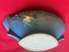 405-12 Roseville Pottery console bowl blue  floral USA  Columbine pattern