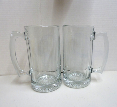 NEW Extra Large Beer Mugs Heavy Clear 7