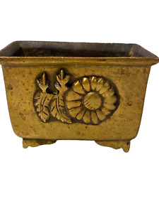 New ListingVintage Small Brass Planter with Feathers and Flower
