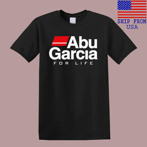 ABU GARCIA FOR LIFE Fishing Logo Men's Black T-Shirt Size S-5XL
