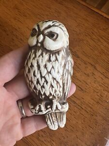 Vintage 60’s Estate Made In Japan Small Owl Wall Hanging Decor Ceramic 4” White