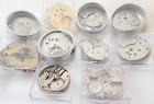 LOT OF 10 PARTIAL 16s & 18s ILLINOIS POCKET WATCH MOVEMENTS PARTS