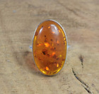 Amber Gemstone 925 Sterling Silver Handmade Beautiful Band Ring All Size SR1184