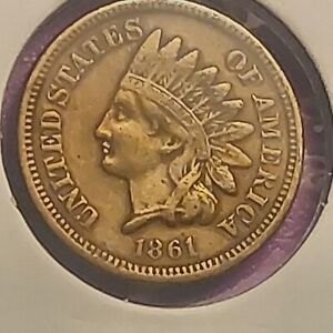 1861 INDIAN HEAD CENT COPPER NICKEL XF/ AU BEAUTY. FULL LIBERTY.