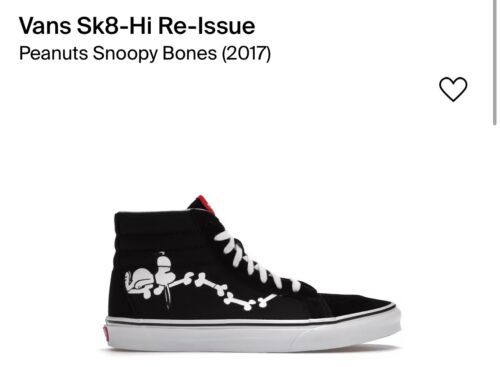Vans Sk8-Hi Re-Issue Peanuts Snoopy Bones (2017) Size 13 VN0A2XSBOHL