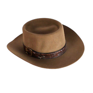 Vintage Stetson 3X Beaver Gambler Western Hat Brown Men's Size 7 1/4