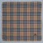 L839 BURBERRYS Beige Plaid Cotton Scarf Scarves Pocket Square 16.5
