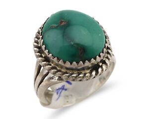 Navajo Ring 925 Silver Damele Turquoise Native American Artist C.80's