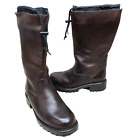 LL Bean Brown Leather Lined Waterproof Tall Wide-Calf Boots Women's Size 10 MINT