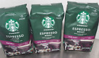 LOT of 3 Starbucks Dark Roast Ground Coffee Espresso Roast 12 oz Molasses & Carm