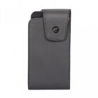 BLACK LEATHER PHONE CASE SIDE POUCH HOLDER BELT HOLSTER WITH SWIVEL CLIP - J112
