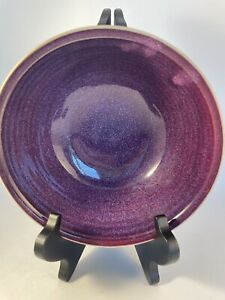 SPANGLER STUDIO ART POTTERY BOWL CALIFORNIA Purple GLAZE HAND THROWN Signed 7 In