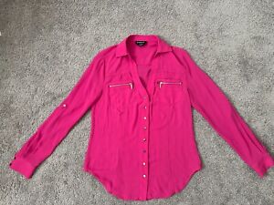 bebe hot pink blouse size xs