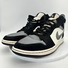 Nike Air Jordan 1 Retro Mid Men Size 12 852542-011 Satin Grey Toe Black  Shoes