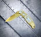 8.5” Gold Goddess Mermaid Spring Assisted Open Blade Folding Pocket Knife