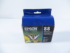 Genuine Epson 88 3 Pack Color Ink Cartridges Cyan Magenta Yellow EXP 07/18 NEW