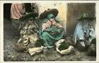 Tetuan Morocco Natives Selling Goods/Food Tinted Real Photo Postcard #1