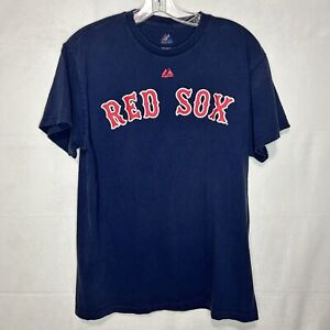Majestic Boston Red Sox T-Shirt Tee Cotton Blue Short Sleeve MLB Sz M