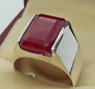 Natural Red Ruby Gemstone With 925 Sterling Silver Ring for Men's Handmade Ring