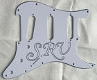 Custom For Fender 11 Screw Stratocaster Strat SRV Logo Guitar Pickguard White