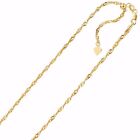 1.1mm Solid Adjustable Singapore Chain Necklace REAL 14K Yellow Gold Up To 22