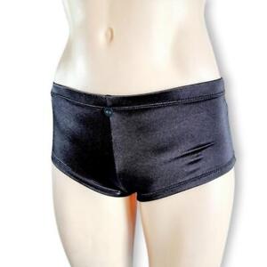 Shiny, black, satin-look, booty shorts / hot pants / underwear S fits AU 10-12