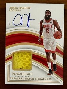 2022-23 IMMACULATE James Harden Sneaker Swatch Sig On Card Auto GOLD /3