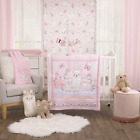 Little Love Sweet Llama & Butterflies Floral Pink & Purple 3Piece Mini Crib Bedd