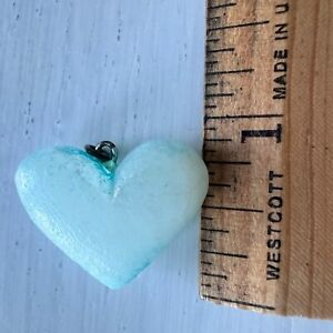 Sea Glass Heart  Pendant Aqua Color Feminine Mothers, Love, Friends, SO