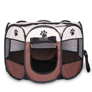 US Foldable Cat Dog Pet Tent Puppy Kitten Cage Octagonal Fence Indoor Outdoor