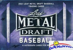2021 Leaf METAL Draft BASEBALL Factory Sealed HOBBY Box-6 AUTOGRAPH ROOKIES!