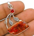 Natural Cady Mountain & Garnet 925 Solid Sterling Silver Pendant Jewelry CT12-2