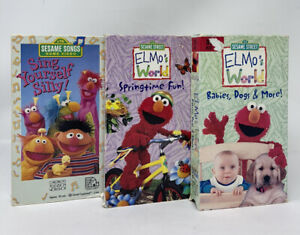 Lot of 3 Sesame Street / Elmo’s World VHS Tapes: Sing Yourself Silly, Springtime