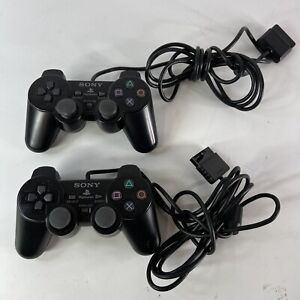 New ListingSony PS2 Playstation DualShock 2  SCPH-10010 OEM Controller Black SET OF 2 Parts