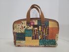 Vintage Fossil Patchwork Canvas Fabric Small Handbag Purse Tote