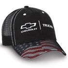 Chevy Trucks American Flag Black Twill & Mesh Hat