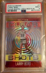 Larry Bird 2020 Illusions Clear Shots PSA 9 Card POP 1! None Higher! Asia Red