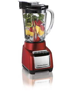 Wave Action Blender for Shakes and Smoothies, 48 oz. capacity, Glass Jar, Red,